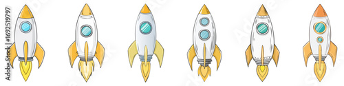 Rocket icon hand drawn simple design ai generated