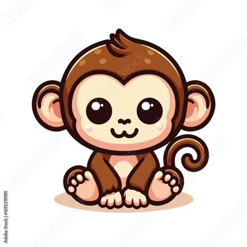 vector image of a cute monkey