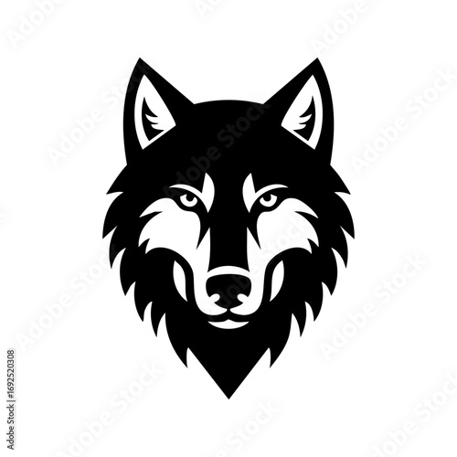 Wolf head icon logo ai generated