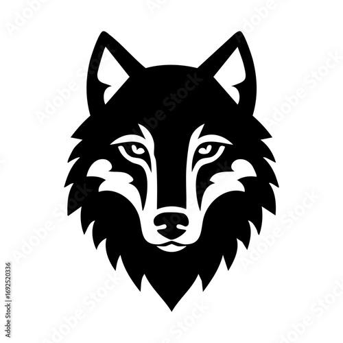 Wolf head icon logo ai generated