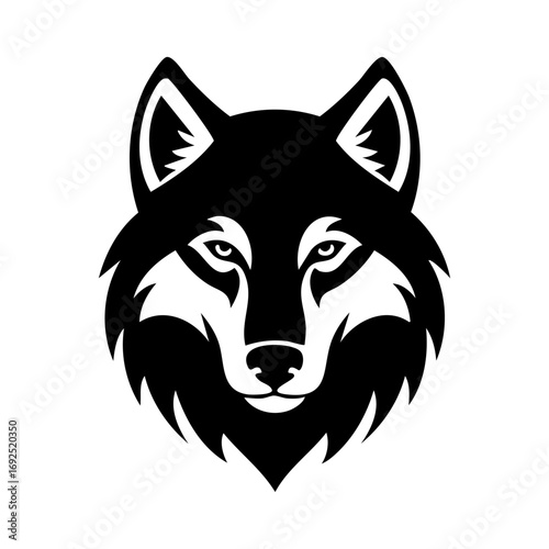 Wolf head icon logo ai generated