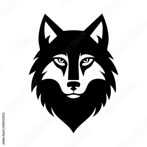 Wolf head icon logo ai generated