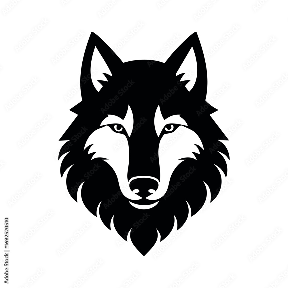 Fototapeta premium Wolf head icon logo ai generated