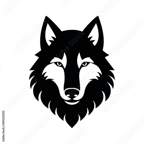 Wolf head icon logo ai generated