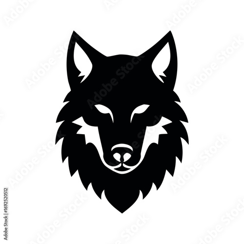 Wolf head icon logo ai generated