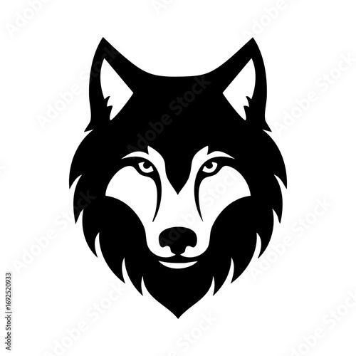Wolf head icon logo ai generated