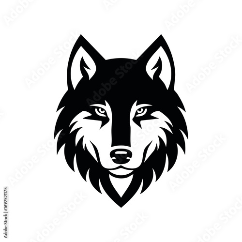 Wolf head icon logo ai generated
