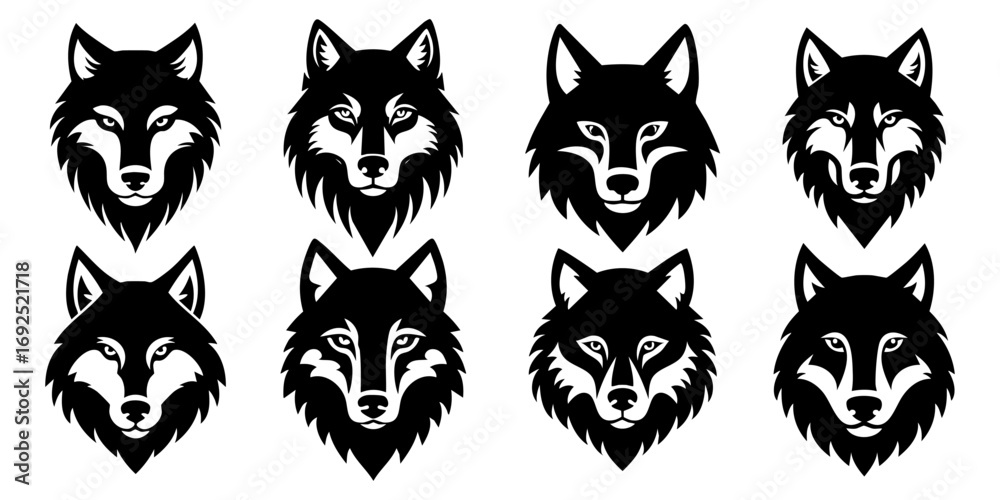 Wolf head icon logo ai generated Wolf head icon logo ai generated