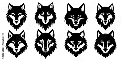Wolf head icon logo ai generated