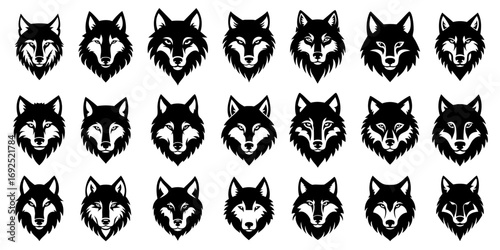 Wolf head icon logo ai generated