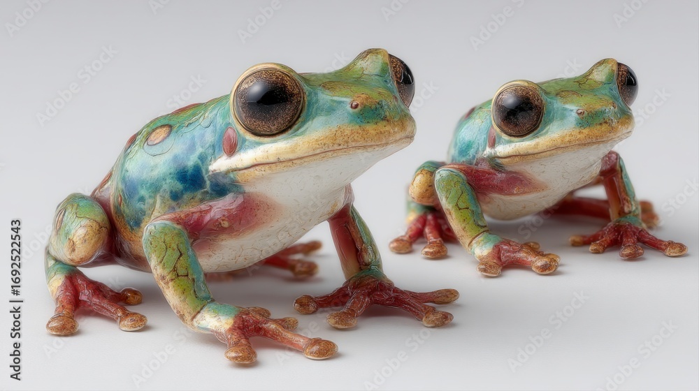 Naklejka premium Endearing Tree Frog Character with Adhesive Toes on Clear Background