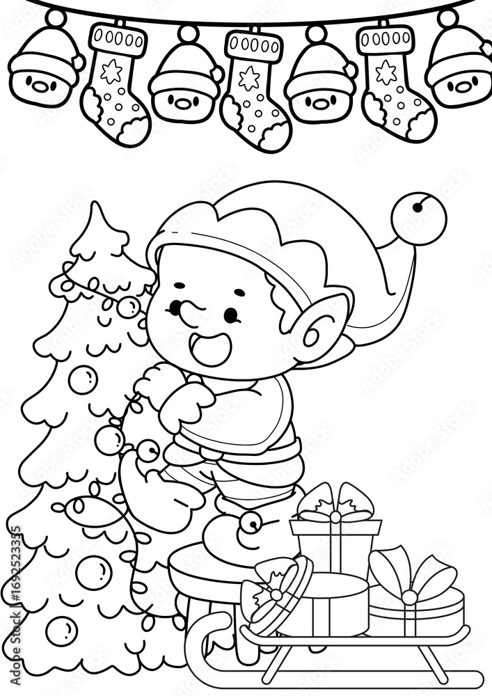 Obraz premium Christmas Coloring Pages