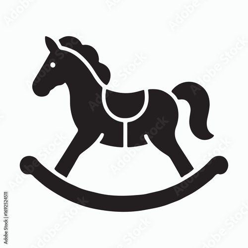 Rocking Horse Solid Toy Icon