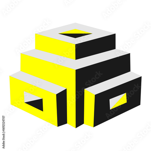 3D illusion square box design