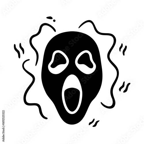 Vector art of scream ghost mask for halloween concept, a scary and spooky theme