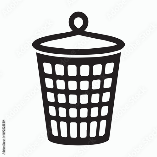 Laundry Hamper Dirty Clothes Solid Icon