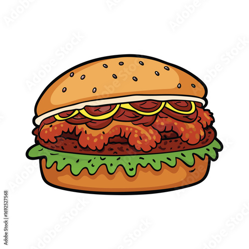 Delicious sloppy joe sandwich with a generous messy meat filling presented on a white background