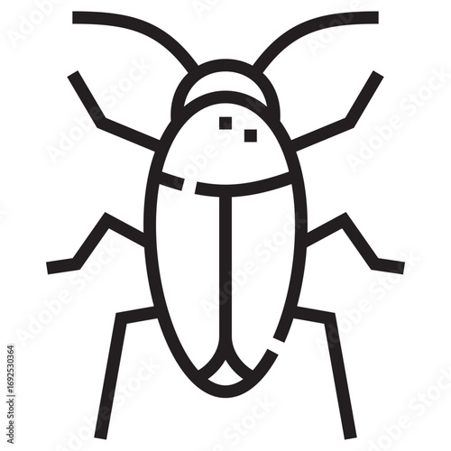 Cockroach Clean Vector Icon – Flat Symbol Design for Web and Mobile Apps
