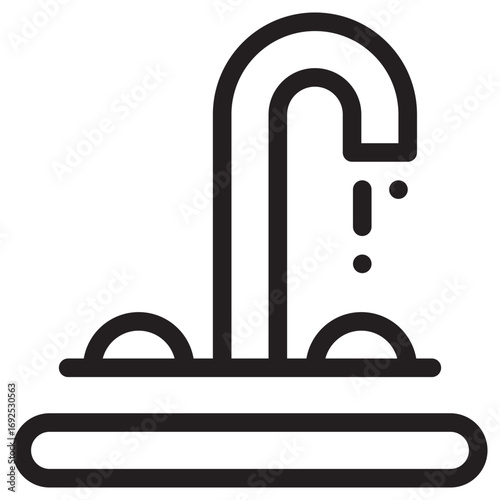 Sink Clean Vector Icon – Flat Symbol Design for Web and Mobile Apps