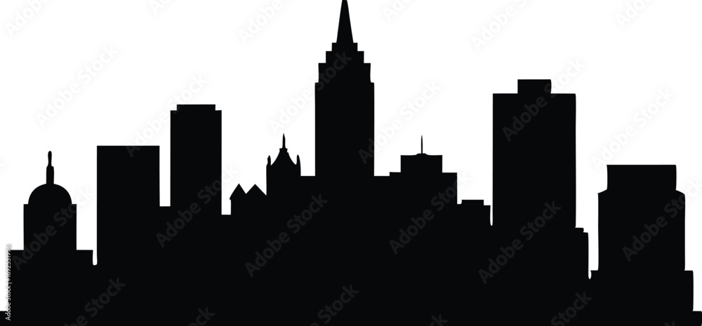 Obraz premium Flat Design Boston Skyline Silhouette, Modern Vector Illustration. Boston MA Cityscape Silhouette, Minimalist Skyline Vector Art
