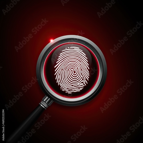 Fingerprint and Magnifying Glass, using generative ai