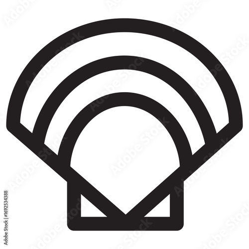 Variegated Scallop Clean Vector Icon – Flat Symbol Design for Web and Mobile Apps