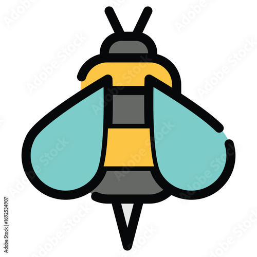 Bee Clean Vector Icon – Flat Symbol Design for Web and Mobile Apps