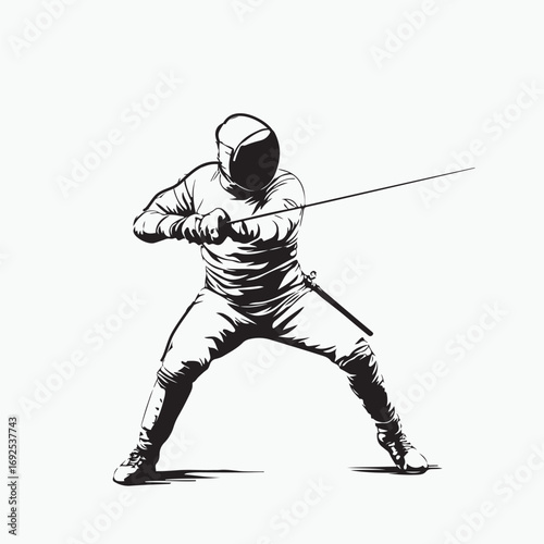 silhouette of a fencer