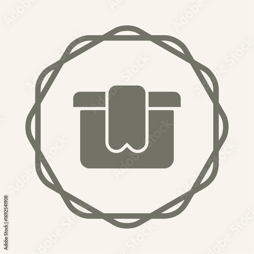 Box symbol trendy artwork useful vector Illustration circle design magnificent colorful background