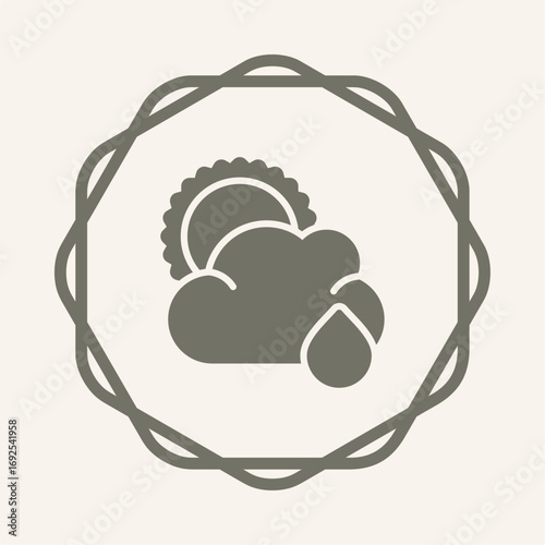 Cloud symbol trendy artwork useful vector Illustration circle design magnificent colorful background