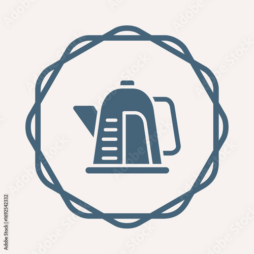 Kettle symbol trendy artwork useful vector Illustration circle design beauteous colorful background