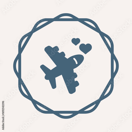 Romantic getaway symbol trendy artwork useful vector Illustration circle design beauteous colorful background