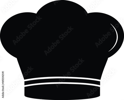 Silhouette of a Classic Chef Toque, Vector Illustration for Culinary Design
