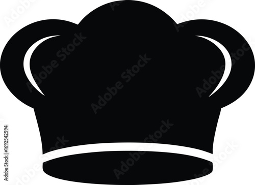 Silhouette of a Classic Chef Toque, Vector Illustration for Culinary Design
