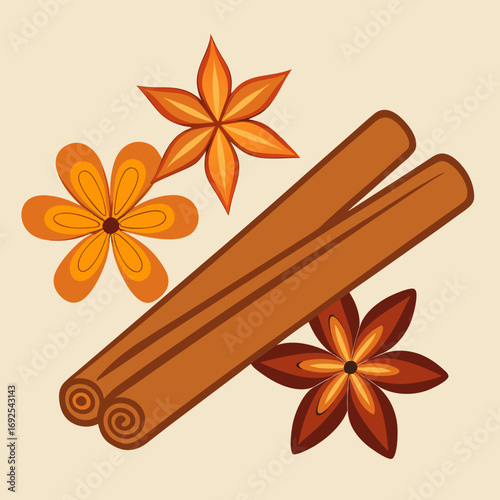 cinnamon sticks and anise