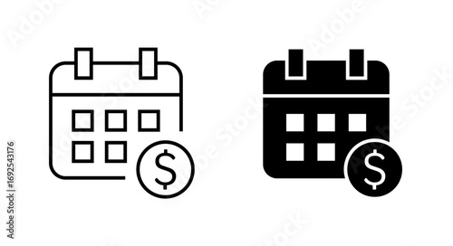 Calendar date and dollar sign