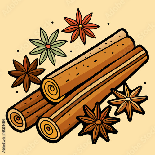 cinnamon sticks and anise