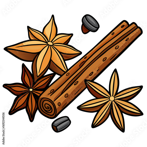 star anise and cinnamon