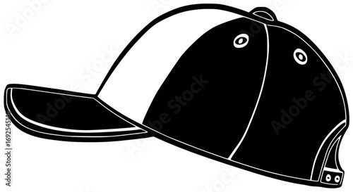 hat illustration cap silhouette fashion logo sport icon clothing outline baseball design head blank white front headwear template cotton shape women vector graphic background