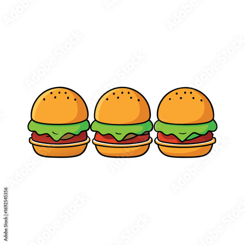 A delicious trio of mini cheeseburger sliders with soft buns presented on a clean white background