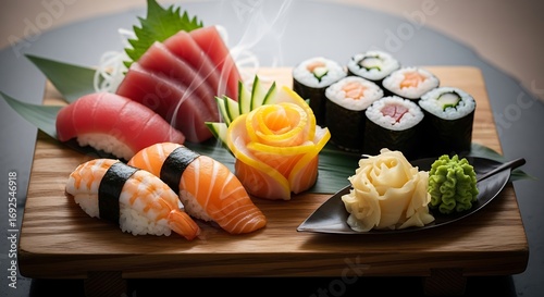 Exquisite Sushi Platter - A Culinary Masterpiece of Fresh Flavors.