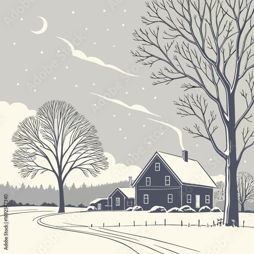 winter landscape with trees