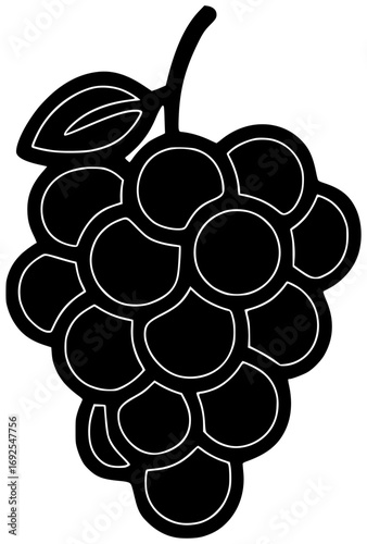 fruit illustration cranberry silhouette food logo berry icon fresh outline red healthy ripe juicy white grape raspberry organic leaf shape coconut vector graphic background