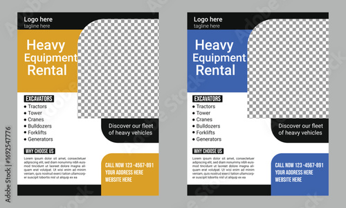 heavy equipment rental flyer template