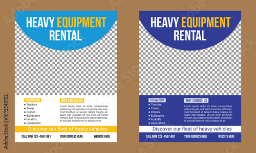 heavy equipment rental flyer template