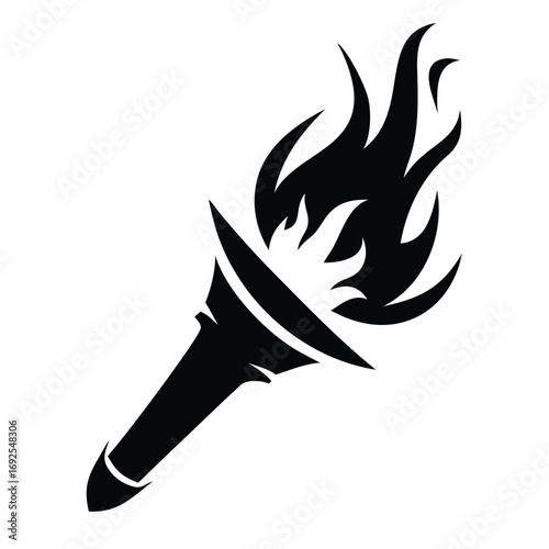 Illustration of a flaming torch, a symbol of enlightenment, hope, and inspiration
