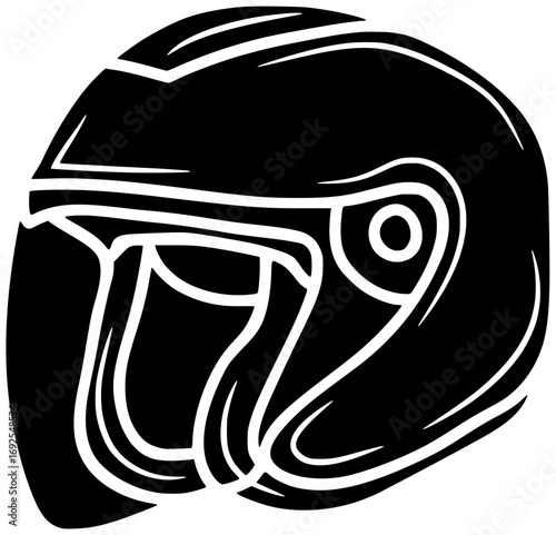 protection illustration helmet silhouette construction logo safety icon engineer outline builder industry work worker equipment industrial protective engineering business shape women vector graphic ba