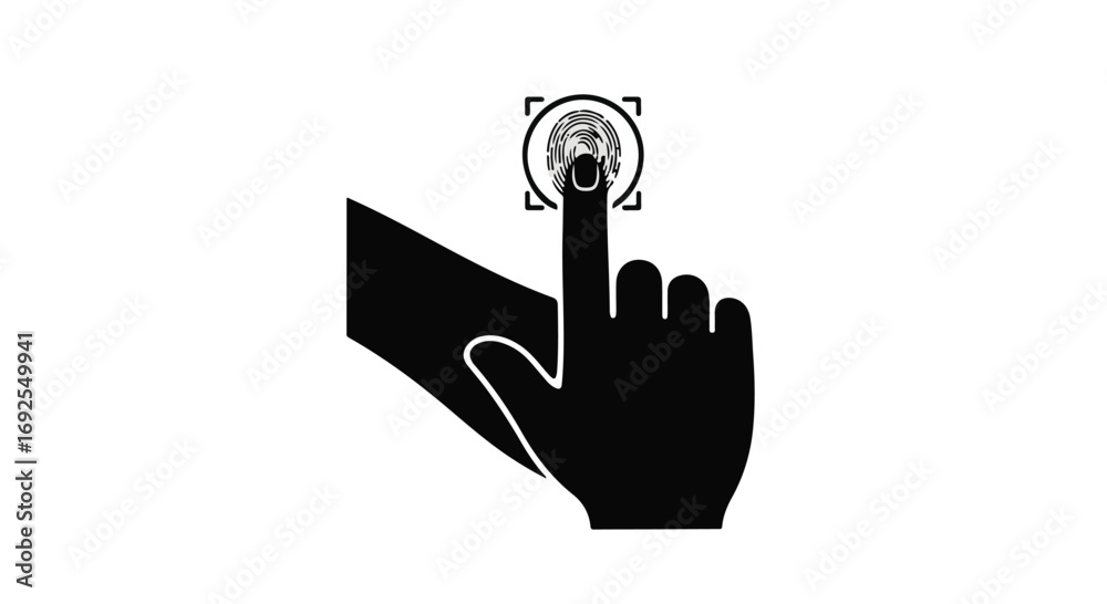Obraz premium Fingerprint scan for secure access, highlighting digital identity and biometric authentication.