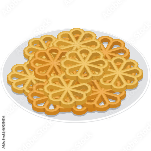 fried rosettes vector illustration drawing.