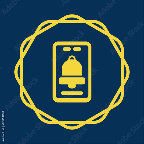 Notification symbol trendy artwork useful vector Illustration circle design ravishing colorful background